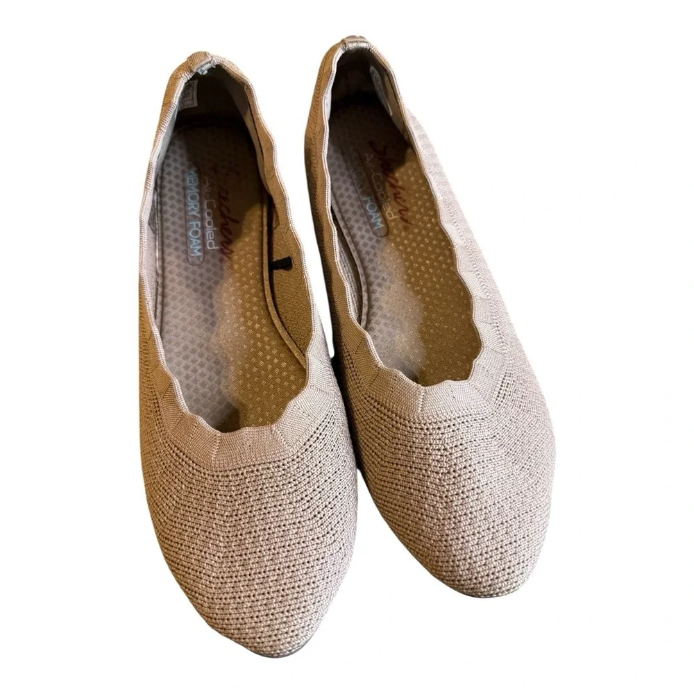 Skechers Shoes Womens 8.5 Cleo‎ 2.0 Love Spell Mocha Slip On Knit Ballet Flats